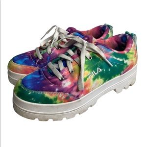 Sold~ Rainbow Fila Shoes Chunky Heel Women’s Sz 8 Sneakers